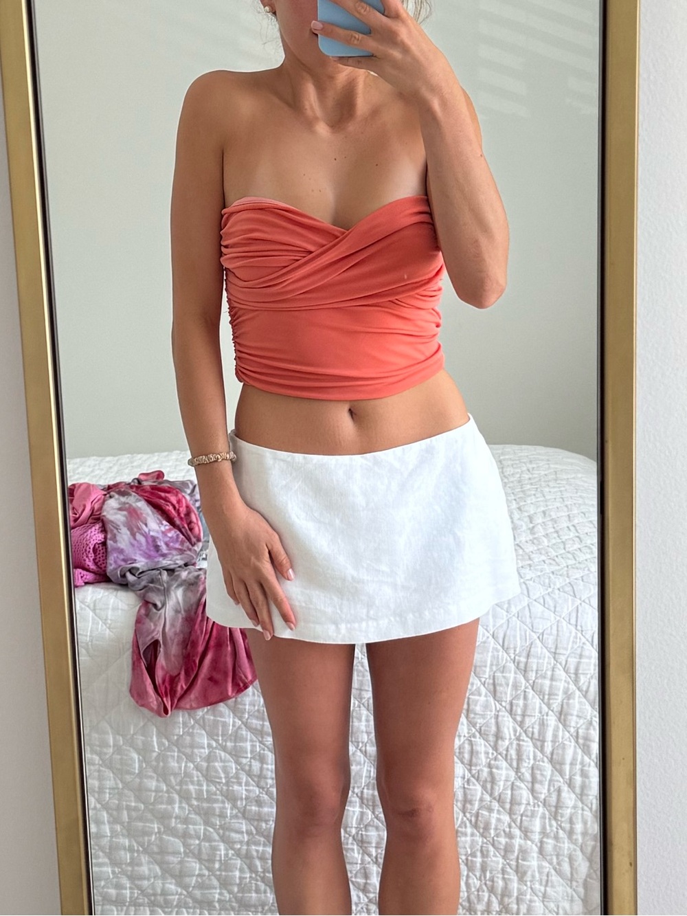 Lovers + Friends Coral Strapless Drape Top